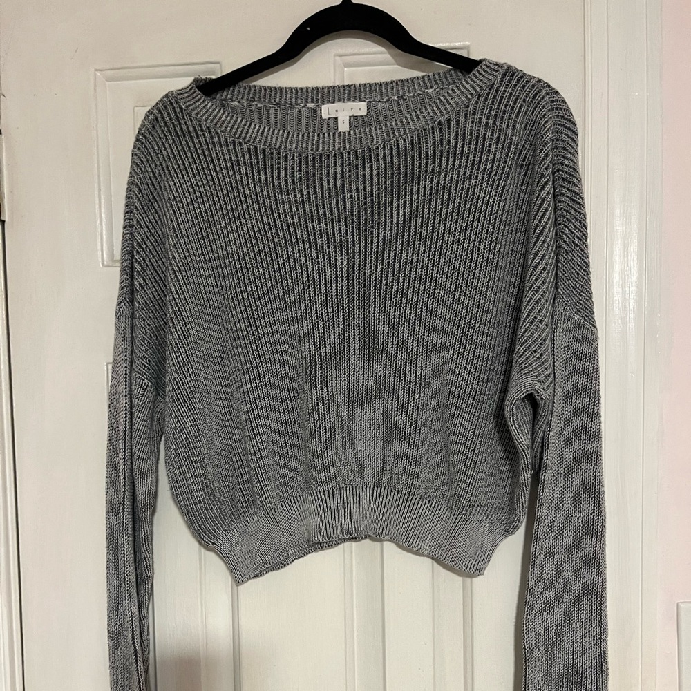 Leith Charcoal Crew Neck Sweater